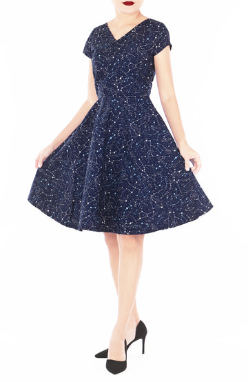 Moonlight Galaxy Eve Dress - Midnight Blue